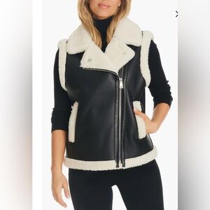 Sanctuary Faux Leather & Faux Shearling Vest Women’s XXL